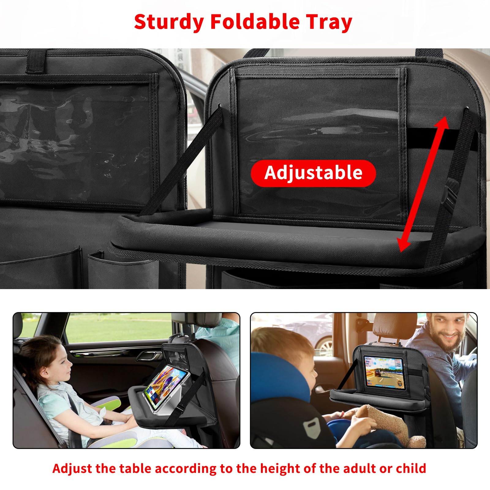Etre Jeune mesh pockets holding snacks and toys for quick access