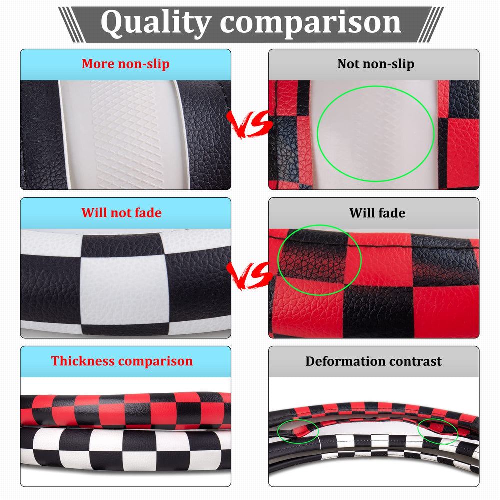 Evankin cover installed on steering wheel demonstrating improved hand grip and comfort