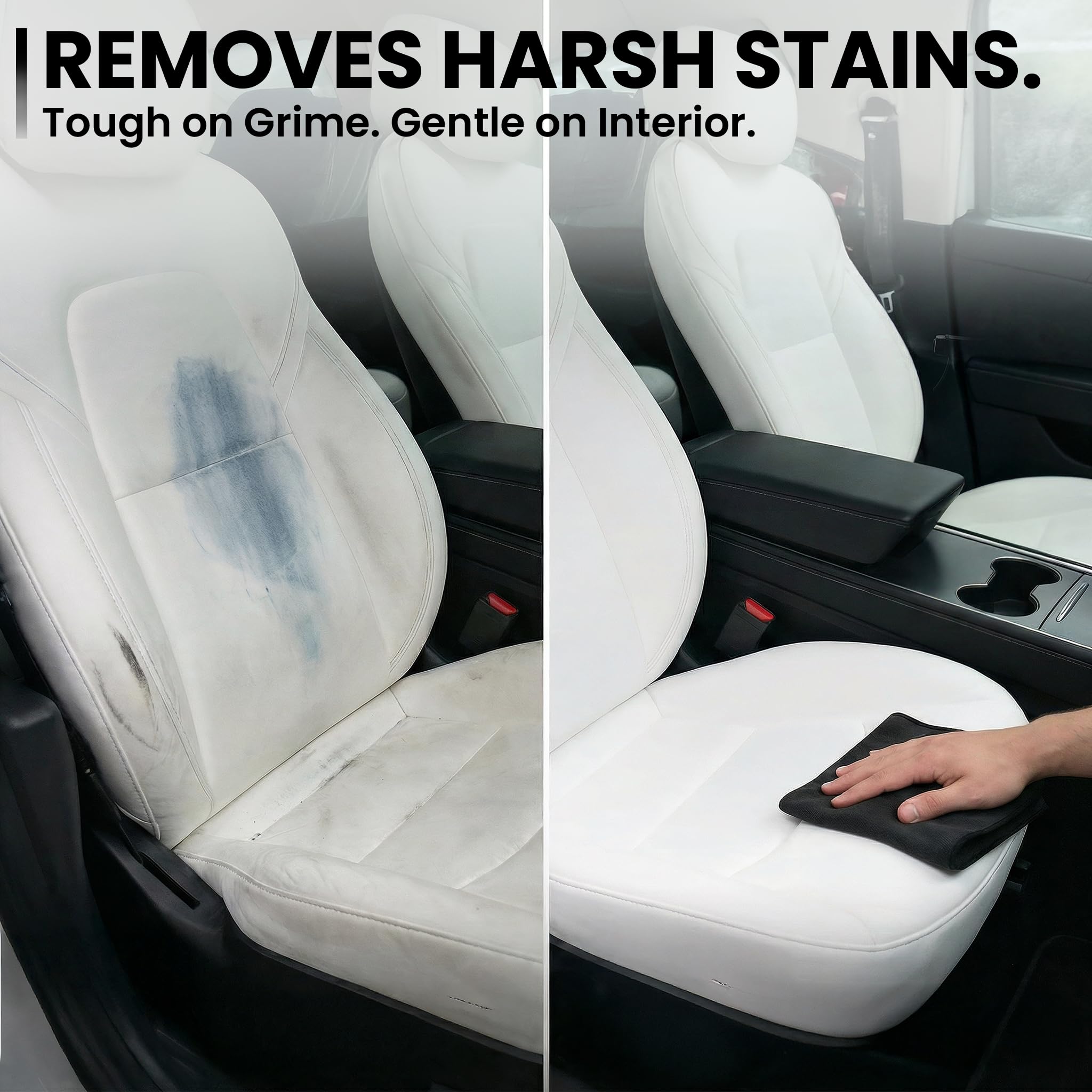 EVEO kit in Tesla cabin lifestyle scene keeping interior showroom-clean