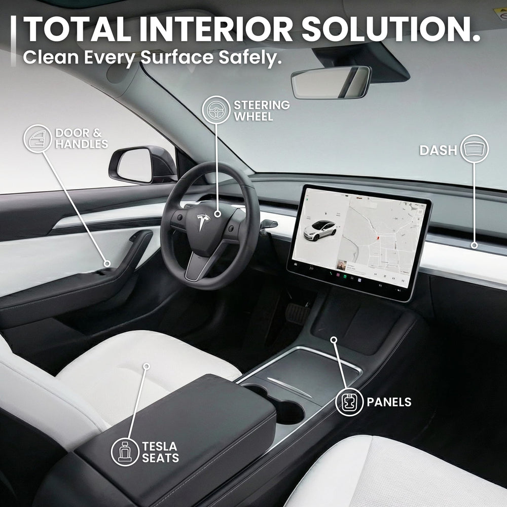 EVEO cleaning near touchscreen and piano-black trim protecting finish