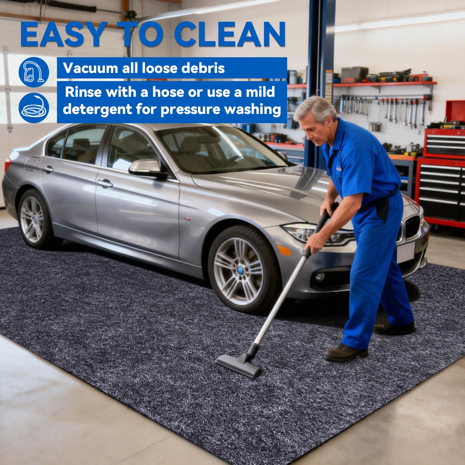 Evercomfy mat being trimmed with scissors for a perfect custom fit