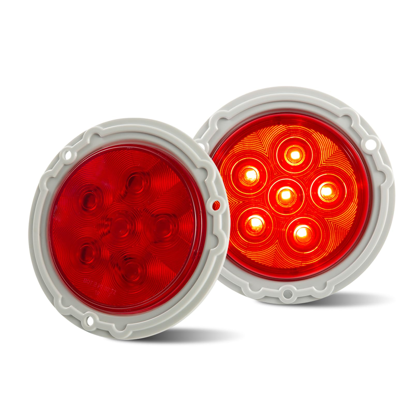 EVERESTHD front view of round LED trailer light showing clear stop tail visibility