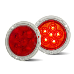 EVERESTHD front view of round LED trailer light showing clear stop tail visibility