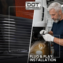 EVERESTHD installed on a Volvo VNL truck demonstrating fitment and restored forward illumination
