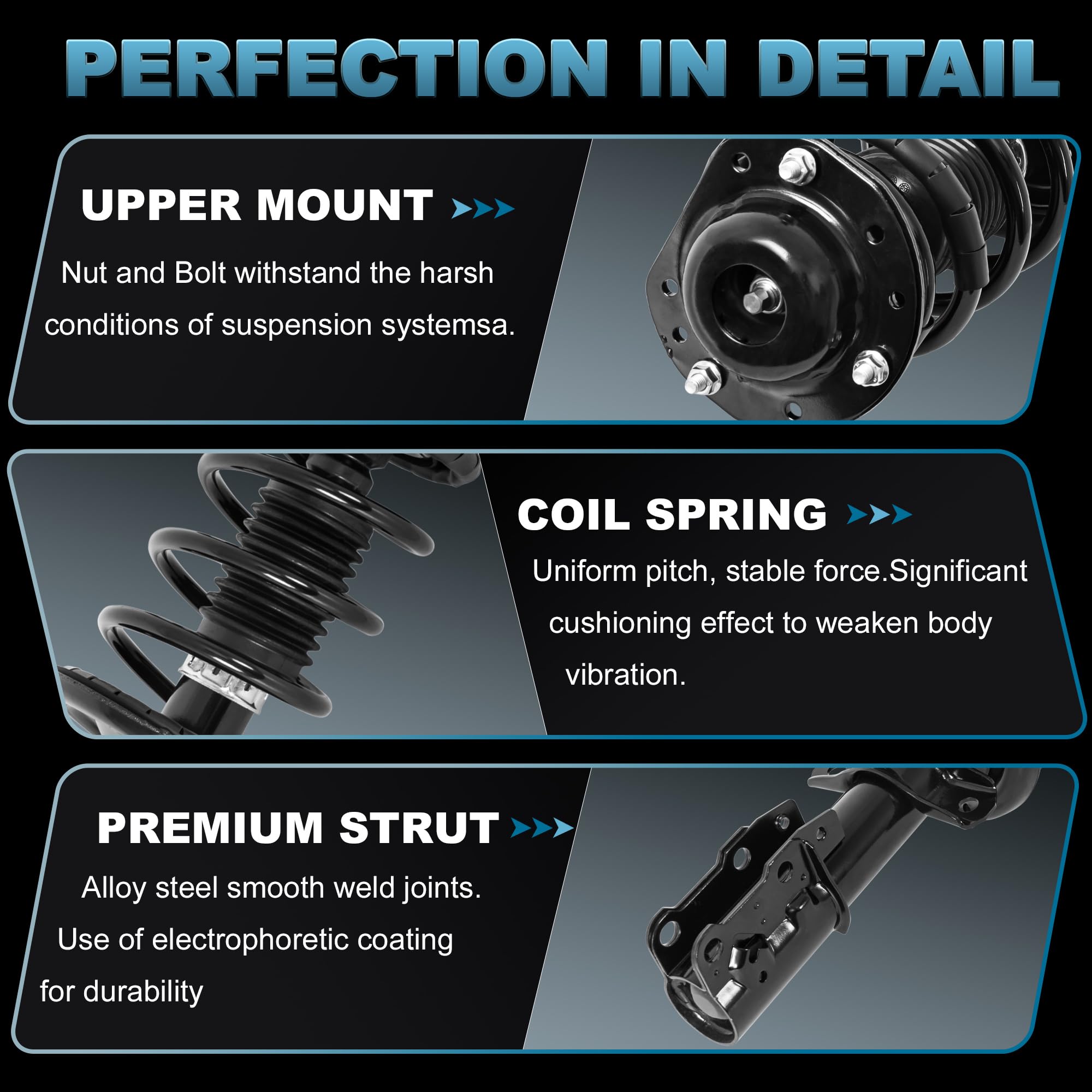EVERESTWAY heavy-duty coil spring detail highlighting balanced shock absorption benefit