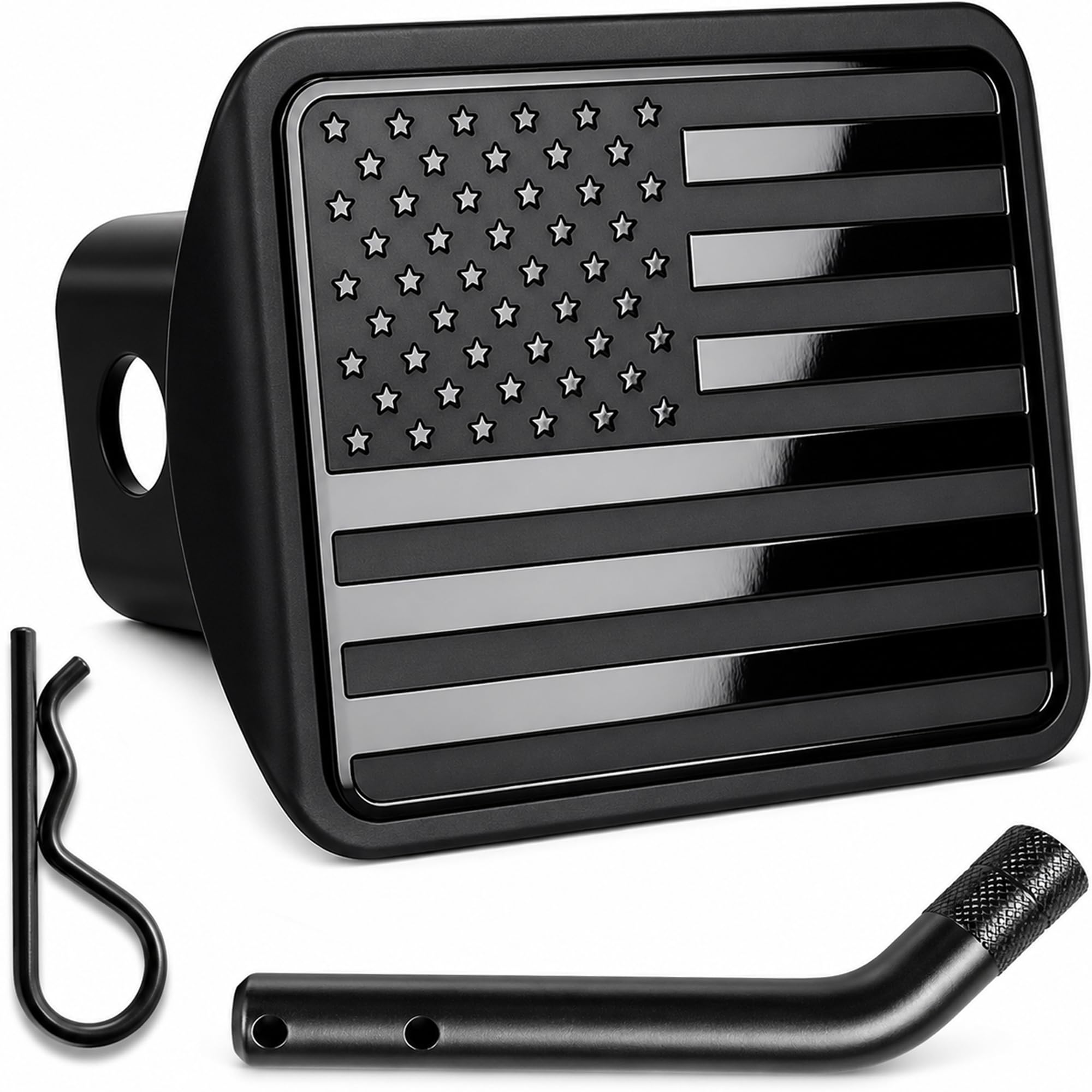 eVerHITCH front faceplate showing matte black finish and secure fit benefit