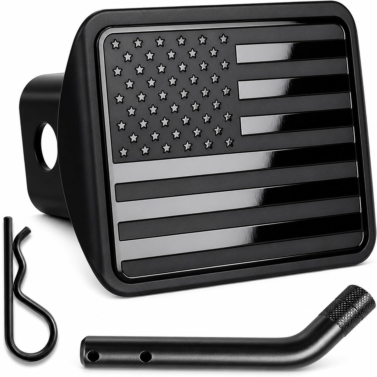 eVerHITCH front faceplate showing matte black finish and secure fit benefit