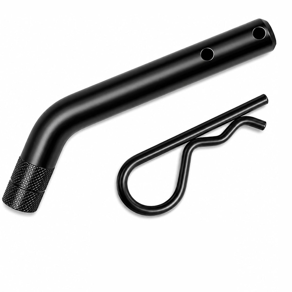 eVerHITCH black hitch pin front view showing durable finish and fit benefit