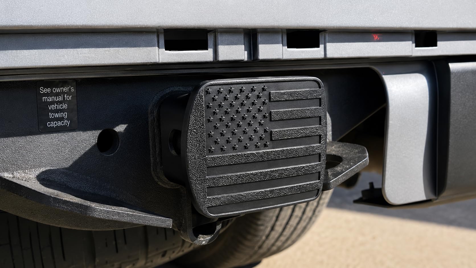 eVerHITCH beside ruler shows 2-inch receiver fit and quick size reference