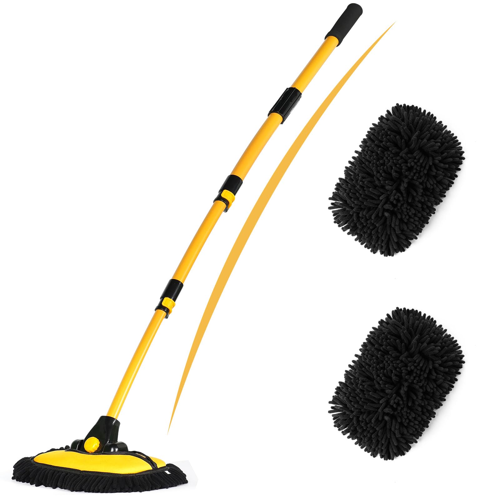 EVERRUSH front view with extended handle showing full reach and effortless cleaning
