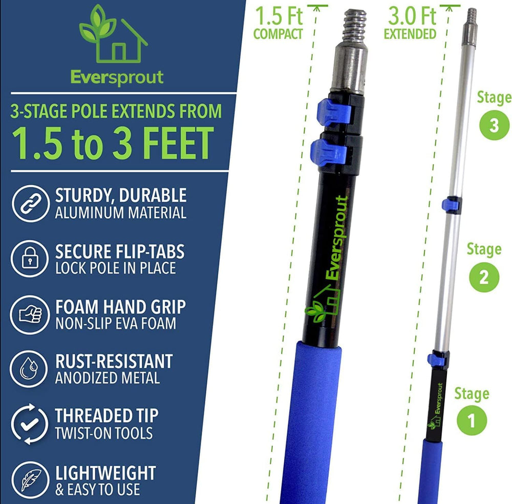 EVERSPROUT threaded metal tip showing Acme thread for accessory compatibility