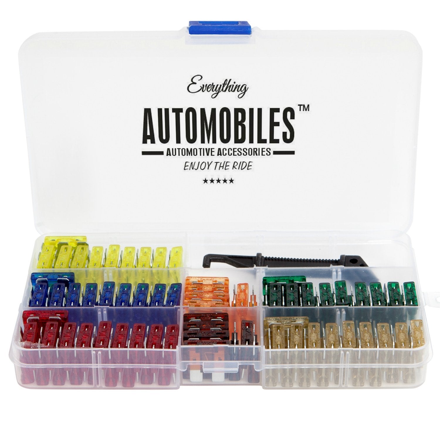 Everything Automobiles organized carry case displaying labeled compartments for efficient access