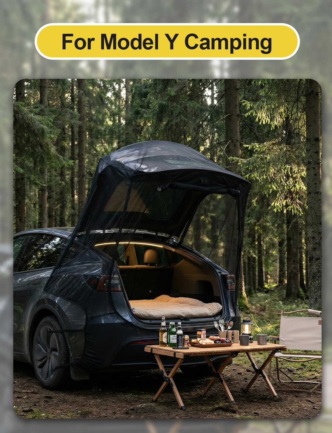 EVFITUS lifestyle campsite night setup demonstrating protected outdoor sleeping