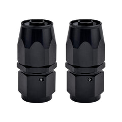 EVIL ENERGY front view of 10AN black swivel fitting showing shape and finish, for clear identification