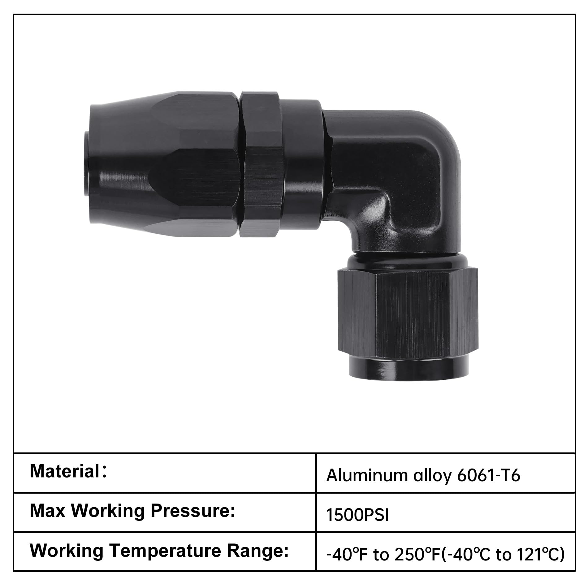 EVIL ENERGY fitting attached to stainless-braided hose demonstrating proper routing and clearance