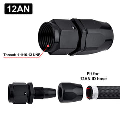 EVIL ENERGY closeup of 1 1/16-12 UNF thread on 12AN fitting highlighting precise machining for leak resistance