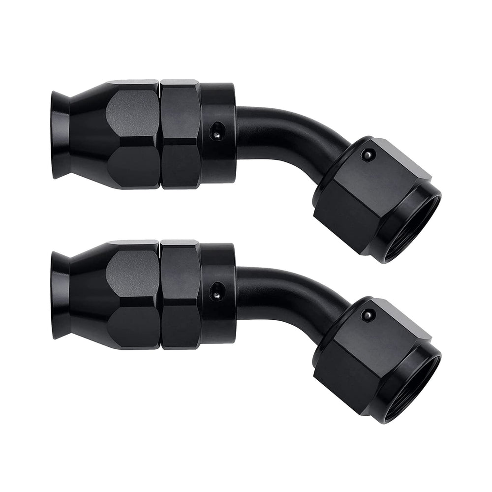 EVIL ENERGY 6AN 45° fitting front view showing compact profile and durable finish