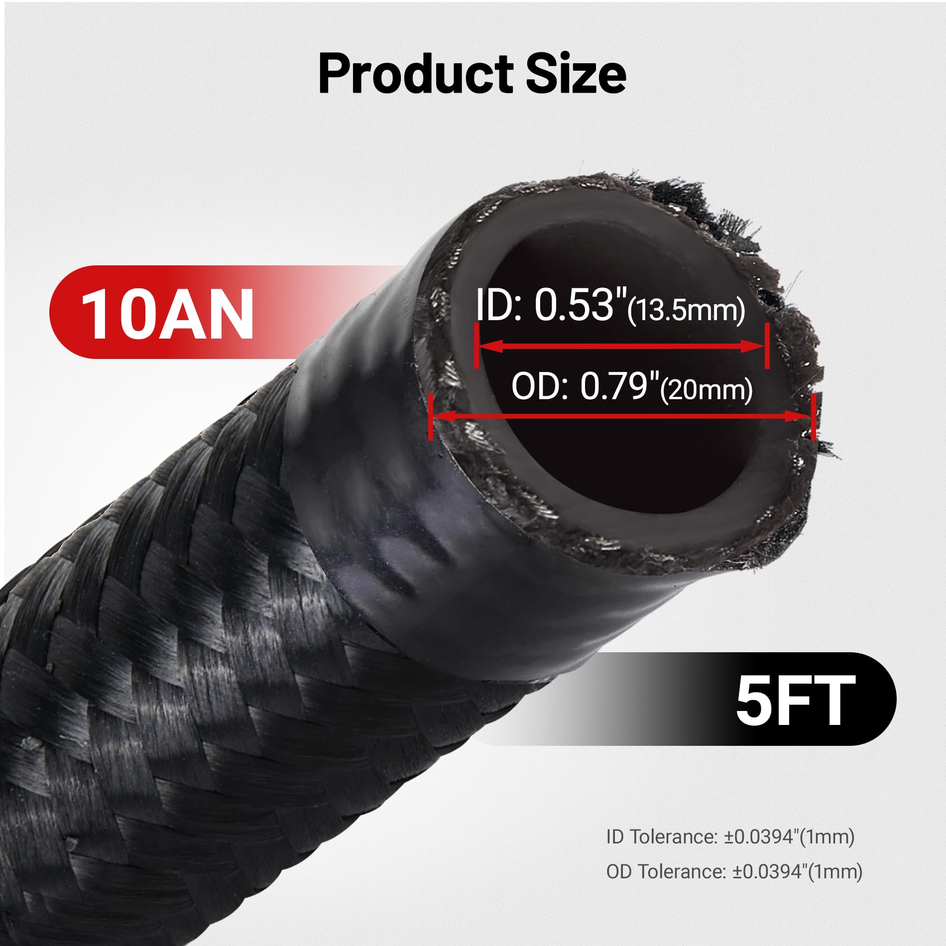 EVIL ENERGY cut-end showing CPE inner layer and 304 steel wire for pressure reliability