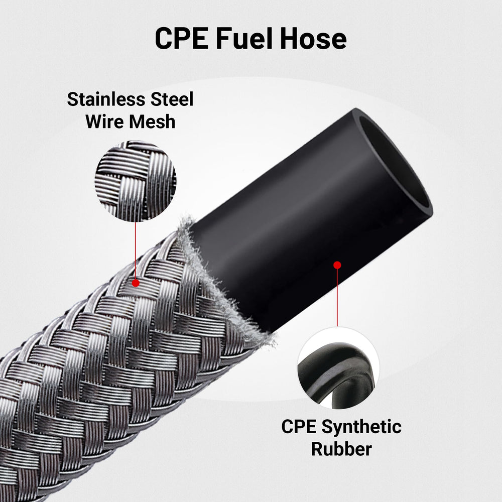 EVIL ENERGY close-up of stainless steel braid revealing durable reinforcement and abrasion resistance