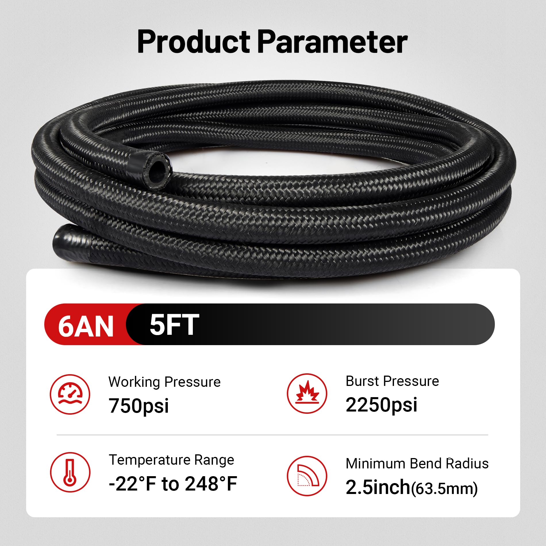 EVIL ENERGY hose routed under hood demonstrating flexible fit and secure fluid transfer