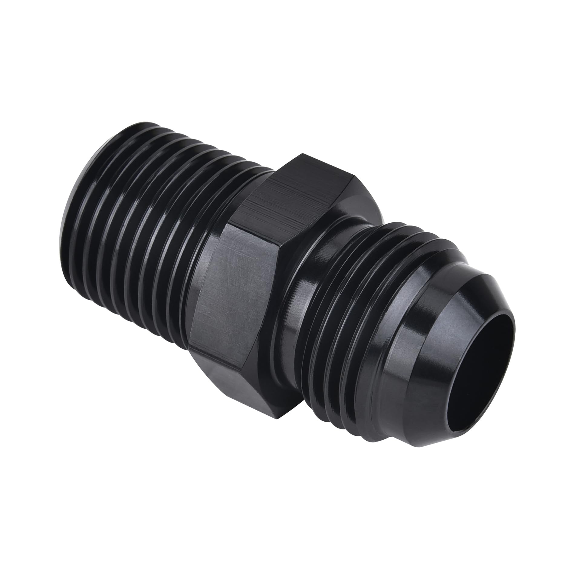 EVIL ENERGY detailed shot of AN8 37° flare end ensuring consistent metal-to-metal seal