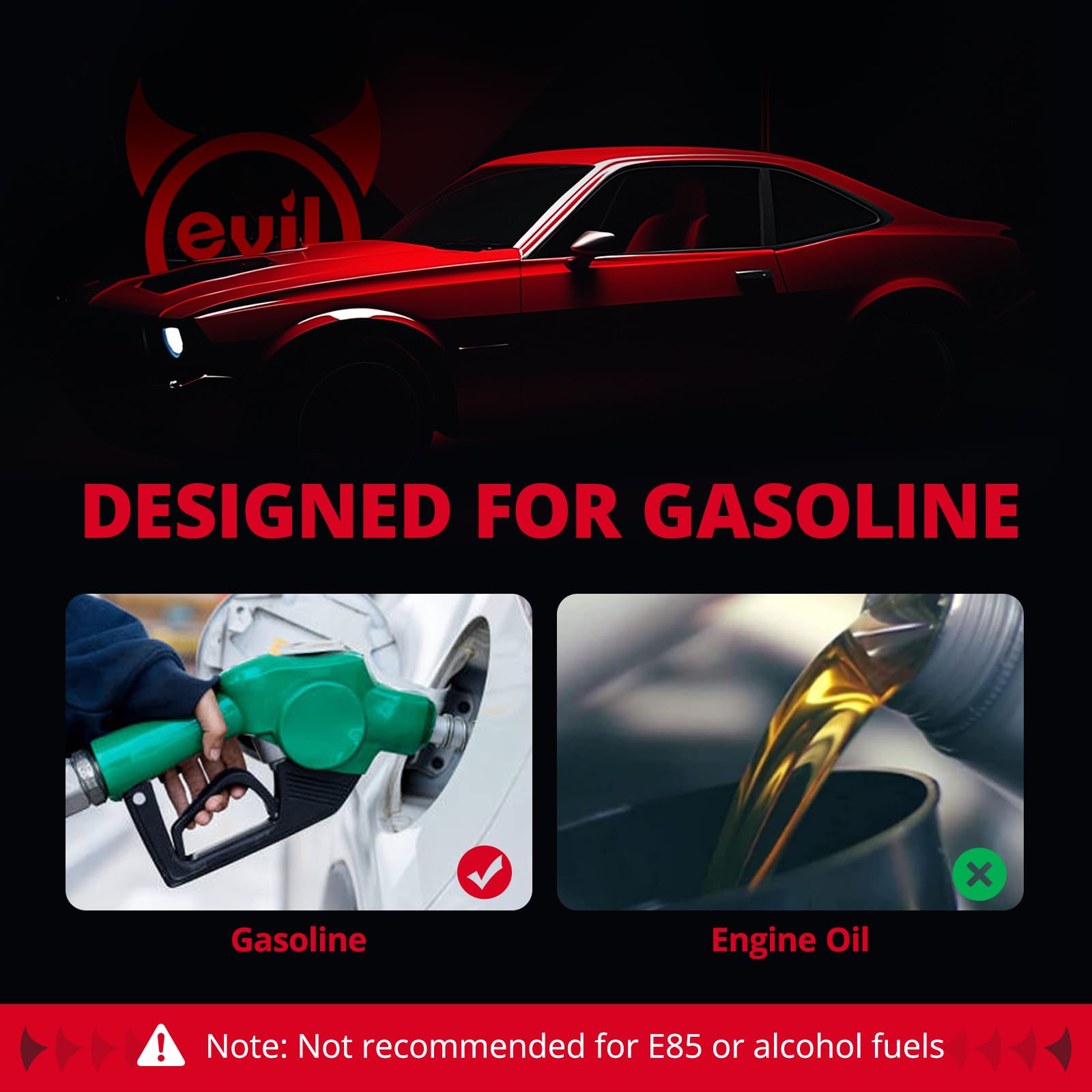 EVIL ENERGY external pump close-up highlighting high-flow 300LPH performance