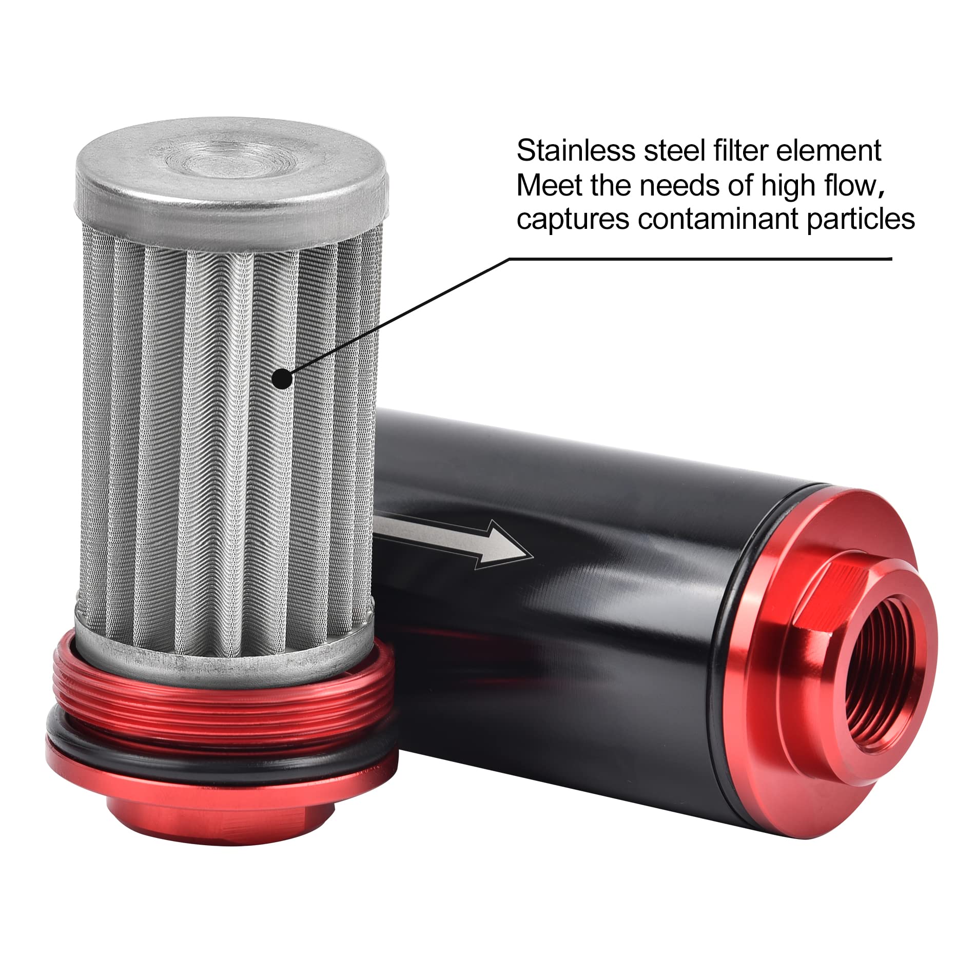 EVIL ENERGY inline filter installed in an engine bay, demonstrates fitment and protection for fuel components benefit