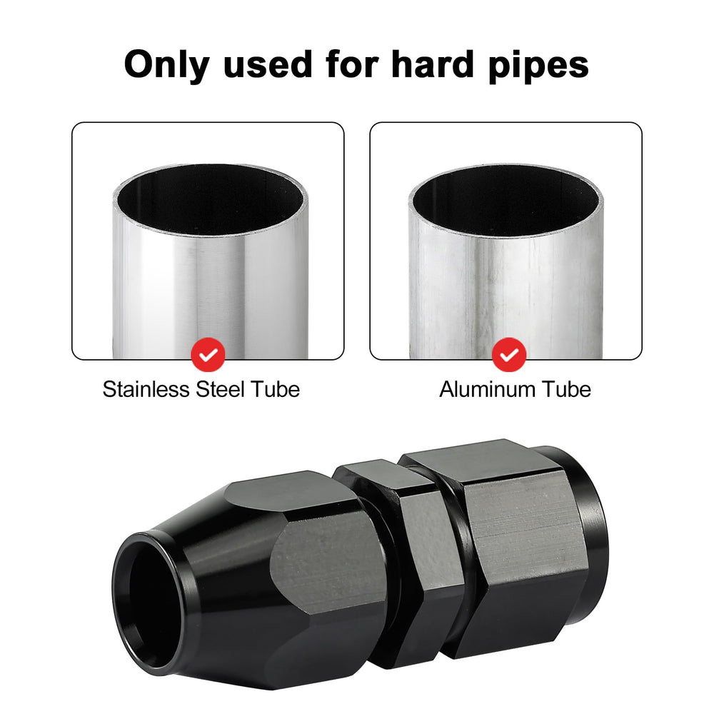 EVIL ENERGY fittings installed on 1/2 inch hardline demonstrating secure leak-resistant connection