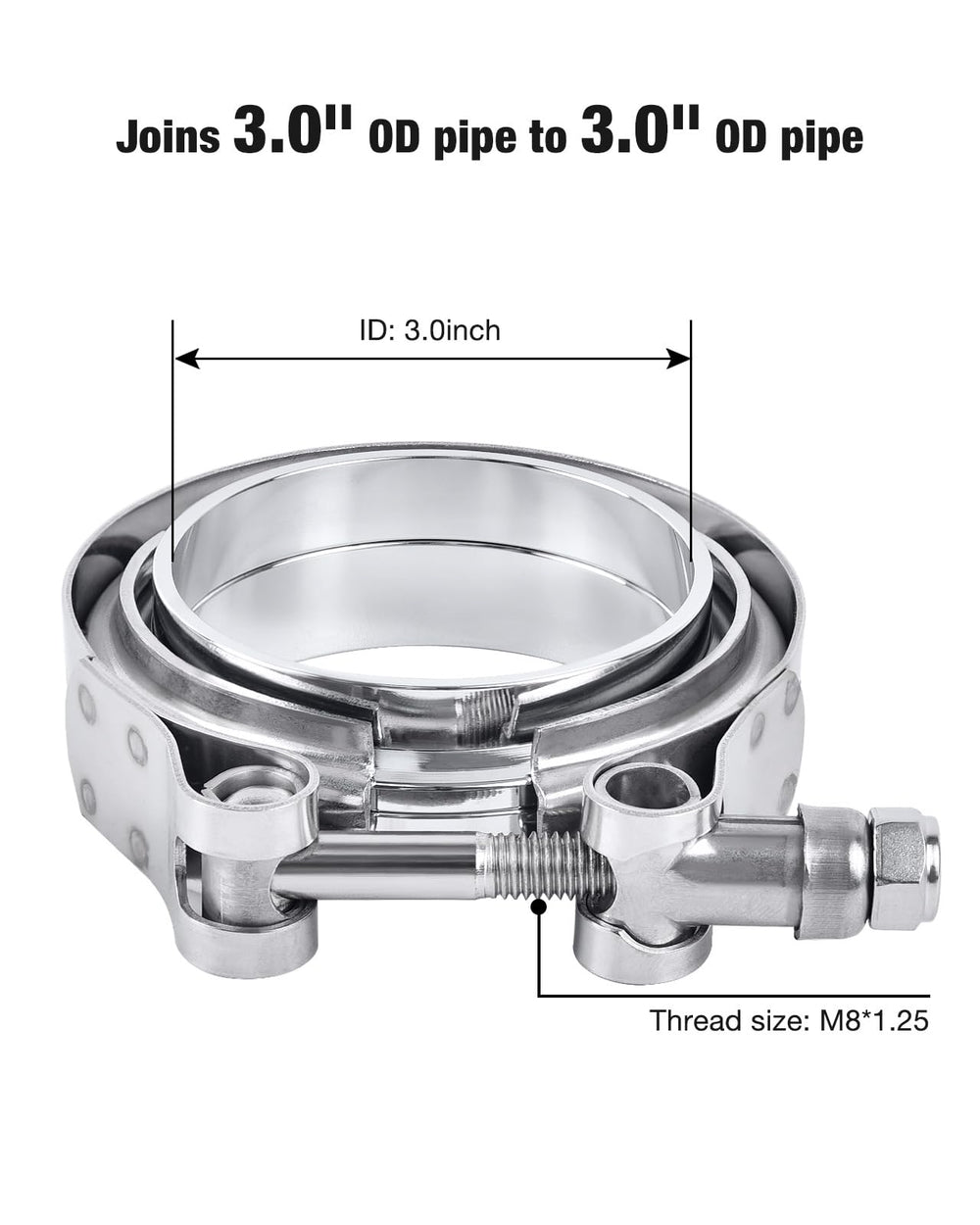 EVIL ENERGY close-up of 304 stainless flange highlighting corrosion resistance benefit
