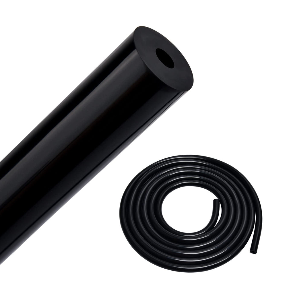 EVIL ENERGY front view of 10FT black silicone vacuum tubing showing length and finish, durable