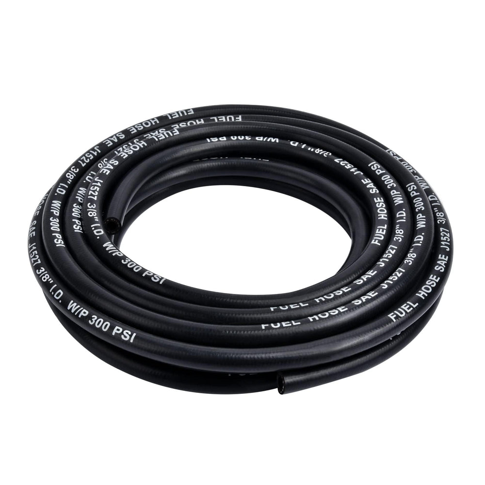 EVIL ENERGY front view of 25ft marine fuel hose showing length and label, durable supply
