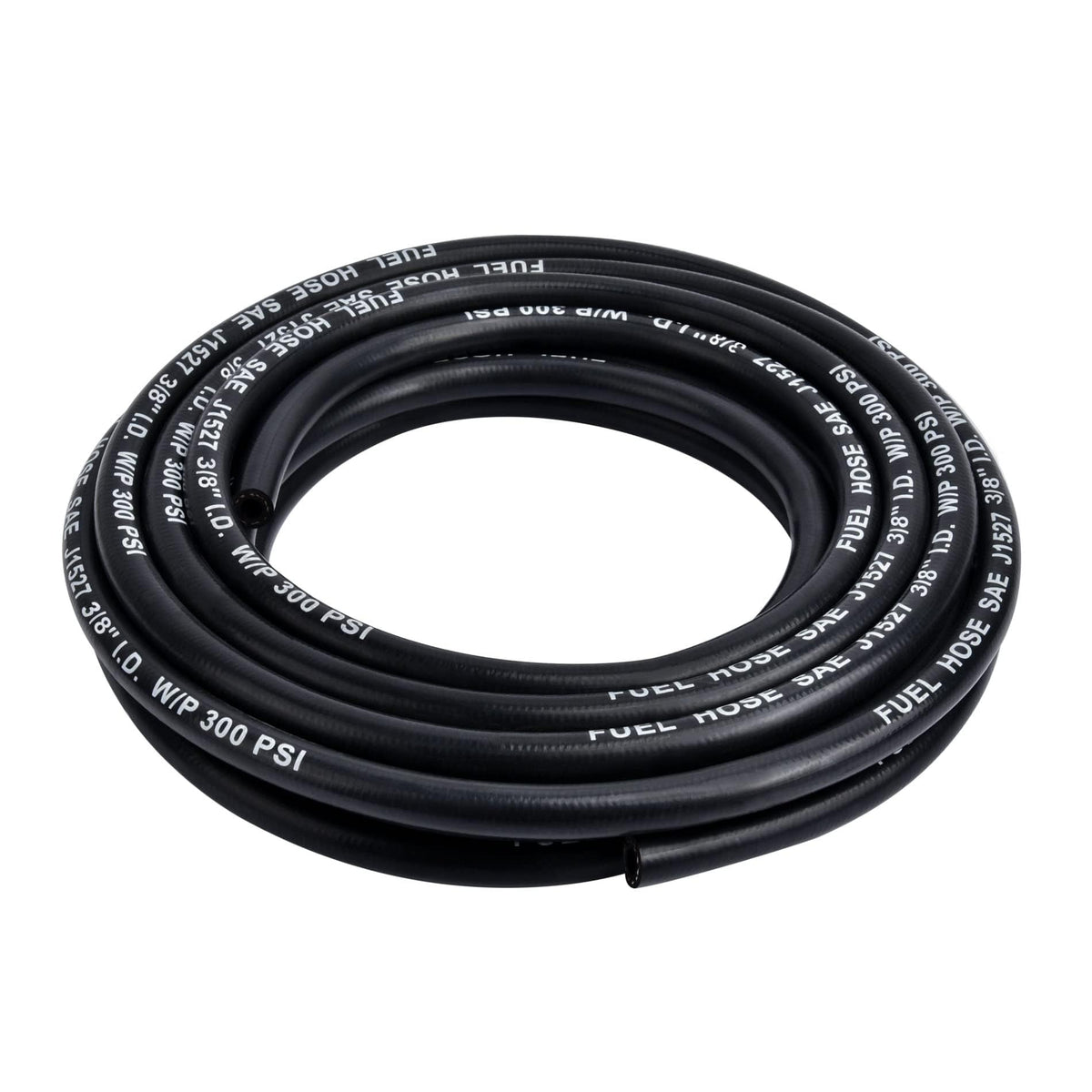 EVIL ENERGY front view of 25ft marine fuel hose showing length and label, durable supply