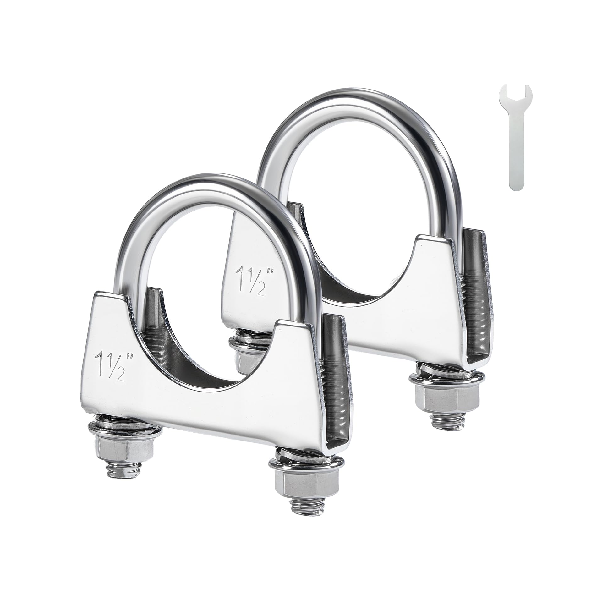 EVIL ENERGY front view of two clamps showing compact ready-to-install kit benefit