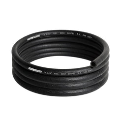 EVIL ENERGY front view of 3/8 inch fuel hose showing label and 10ft coil, durable performance