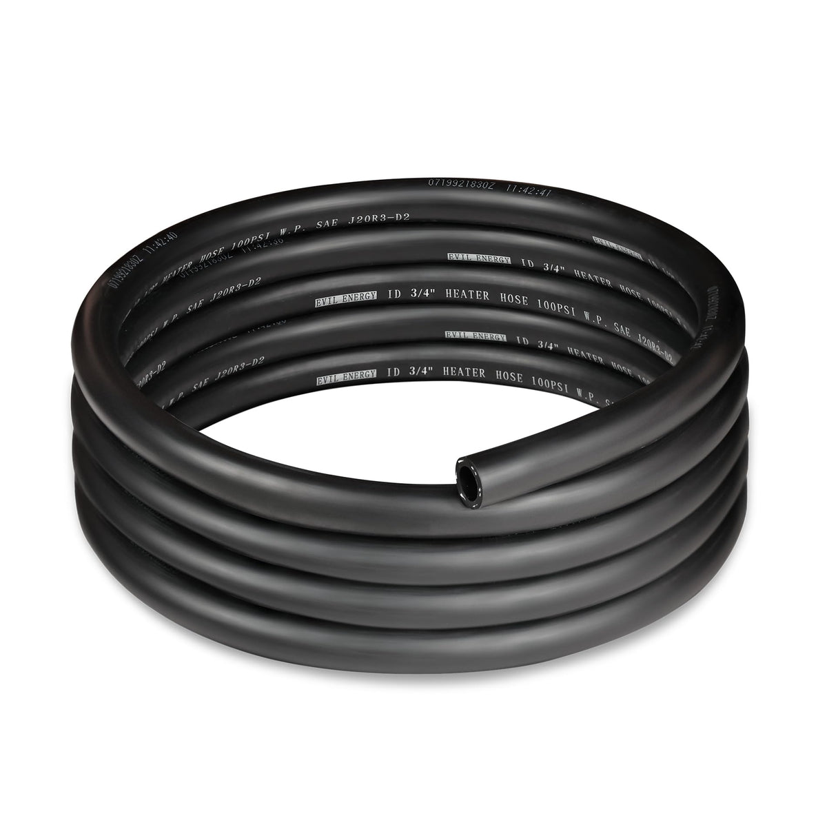 EVIL ENERGY front view of 10ft heater hose showing label and length, clear product identification and fit