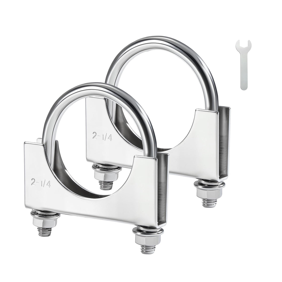 EVIL ENERGY front view of muffler clamps showing kit and benefits
