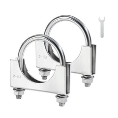 EVIL ENERGY front view of muffler clamps showing kit and benefits