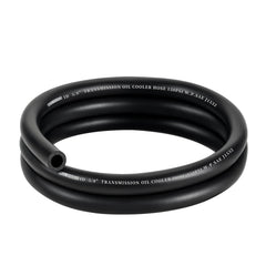 EVIL ENERGY front view of coiled transmission hose showing labeling and length benefit