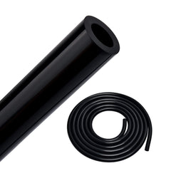 EVIL ENERGY front view of black 10ft silicone vacuum tubing showing packaging and length benefit