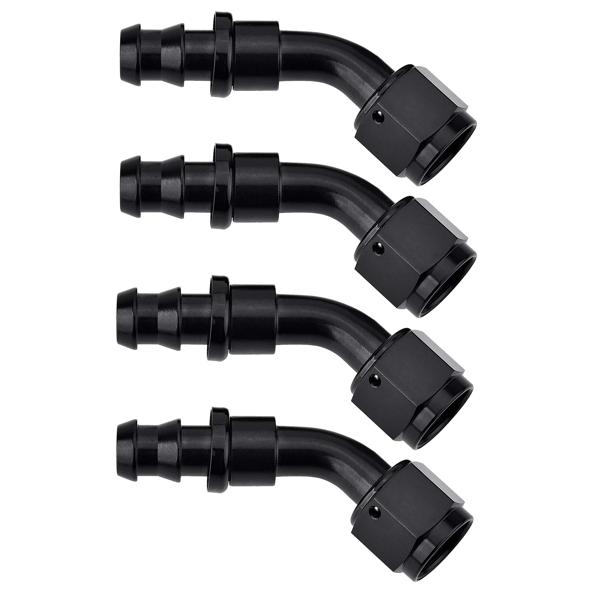 EVIL ENERGY front view of 45 degree fitting showing compact angled design and durability