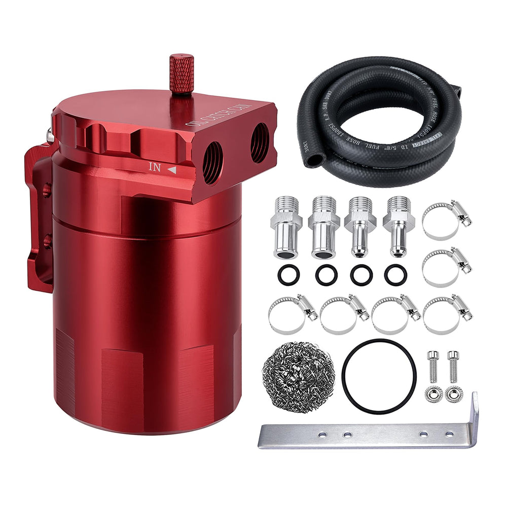 EVIL ENERGY front view aluminum catch can showing compact design and durable finish