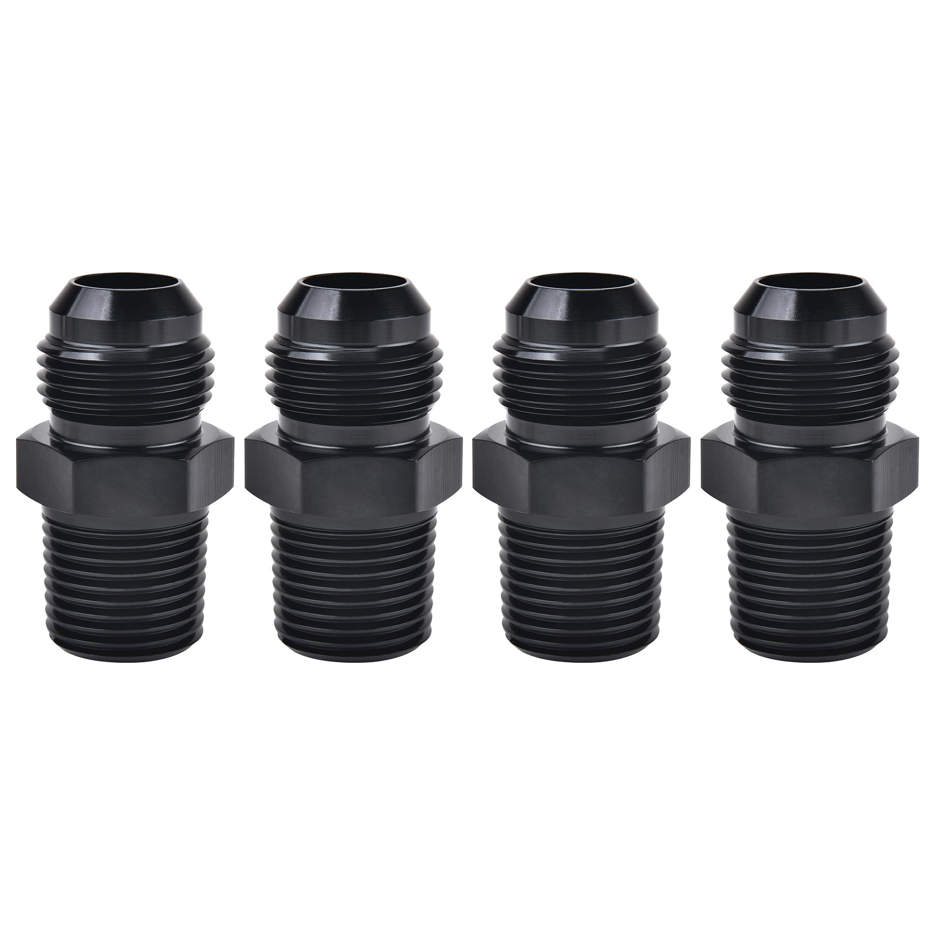 EVIL ENERGY front view of AN8 to 3/8" NPT adapter showing compact profile and durability
