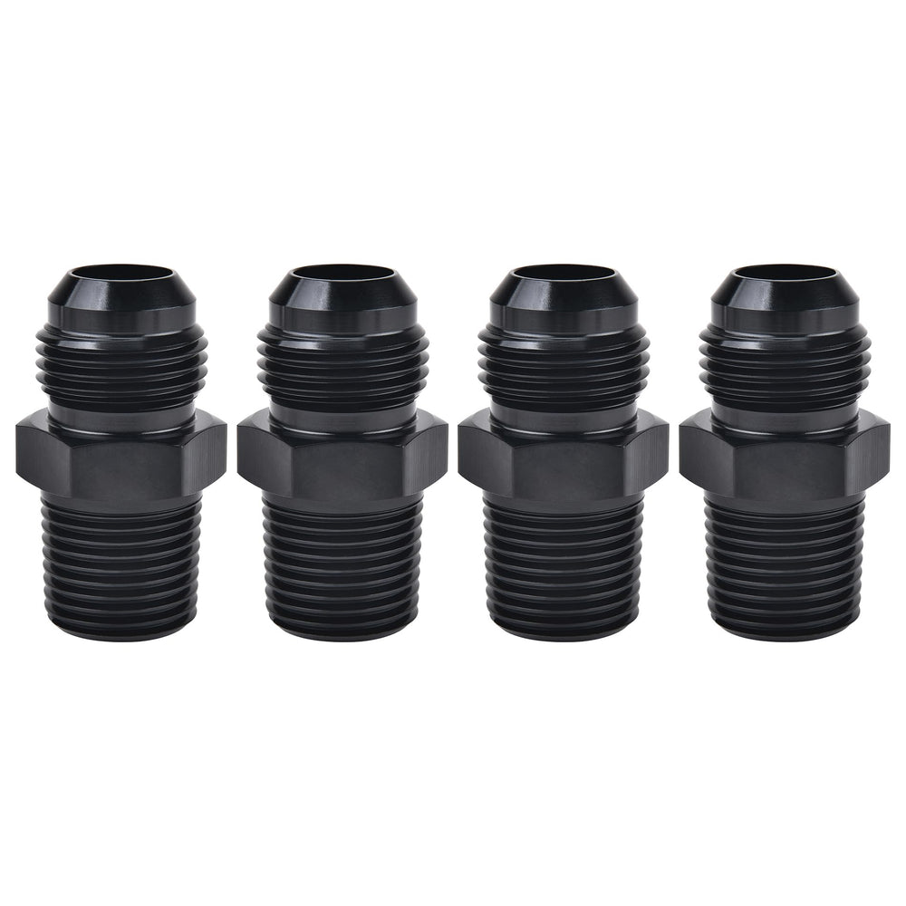 EVIL ENERGY front view of AN8 to 3/8" NPT adapter showing compact profile and durability