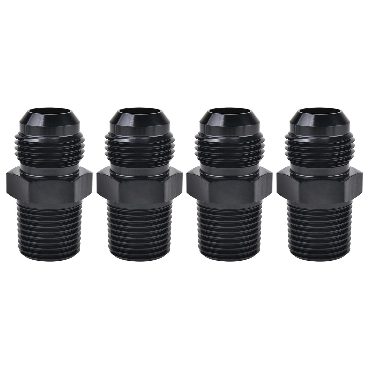 EVIL ENERGY front view of AN8 to 3/8" NPT adapter showing compact profile and durability