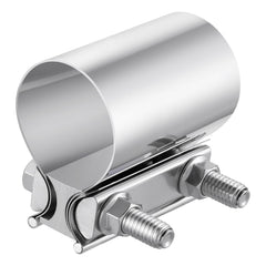 EVIL ENERGY front view of 2.0 inch exhaust clamp showing full sleeve and band benefit durable connection