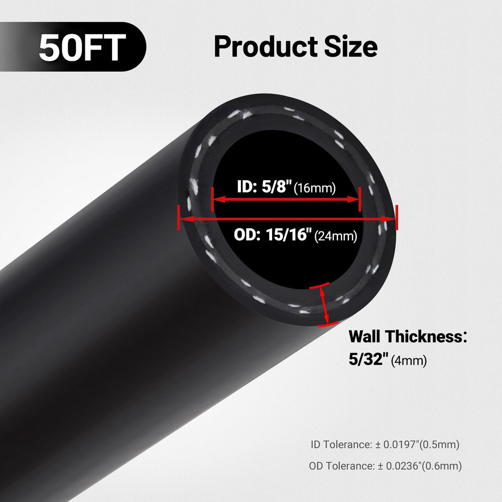 EVIL ENERGY hose end close-up showing inner tube and reliable clamp fit benefit