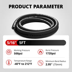 EVIL ENERGY hose end showing clean cut for easy fitting and secure connection