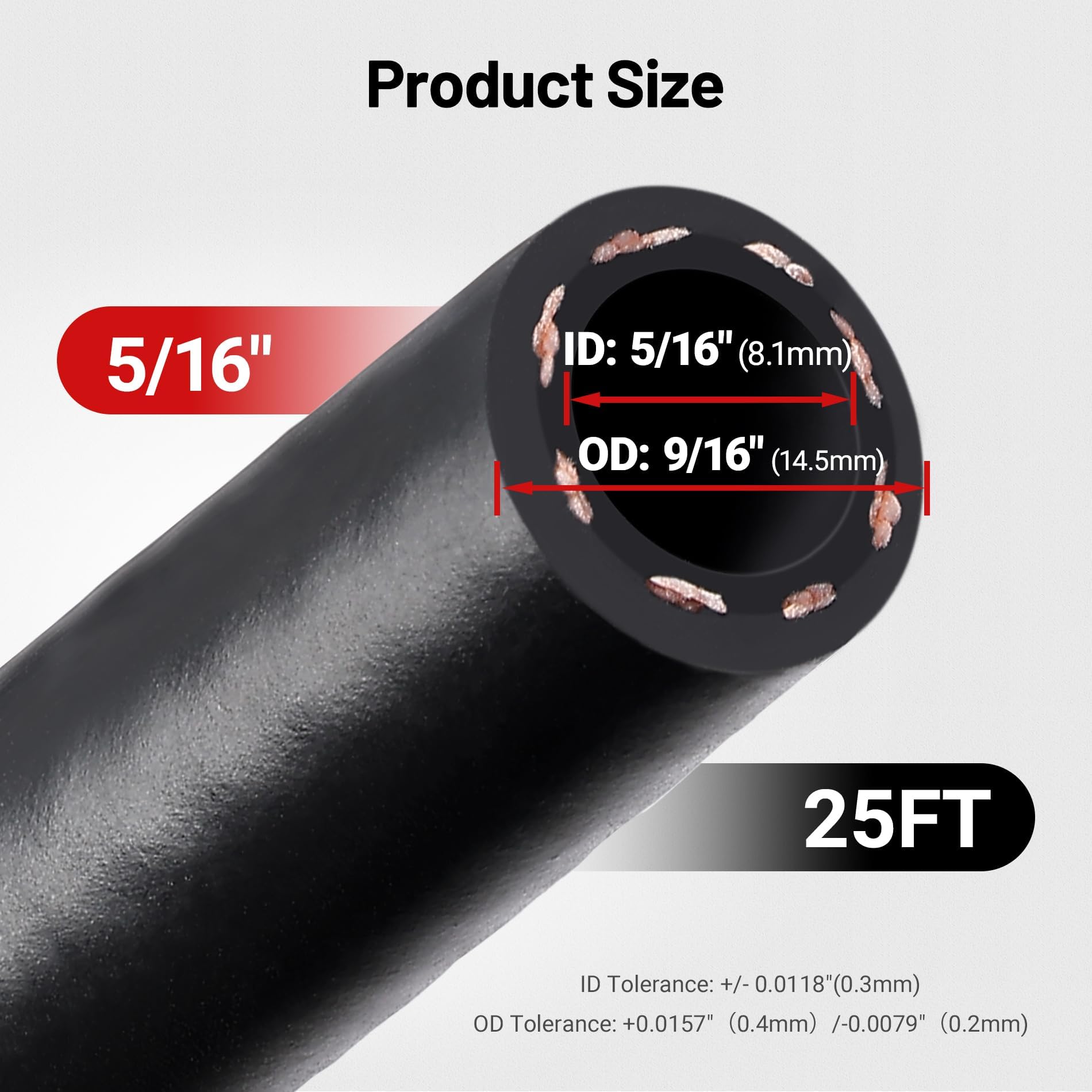 EVIL ENERGY close-up of NBR inner tube texture, shows fuel compatibility benefit