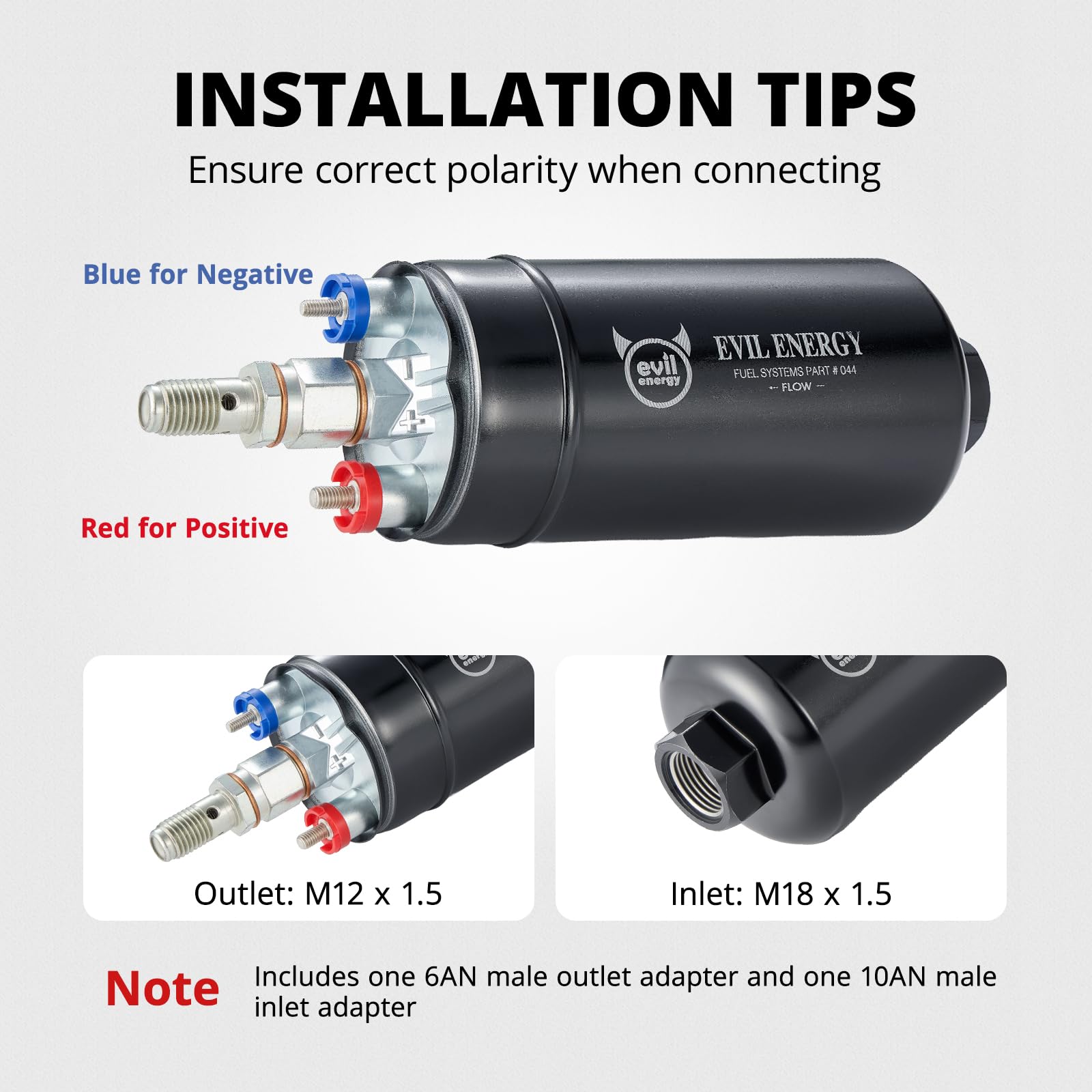 EVIL ENERGY mounting brackets and hardware ready for secure, vibration-resistant installation