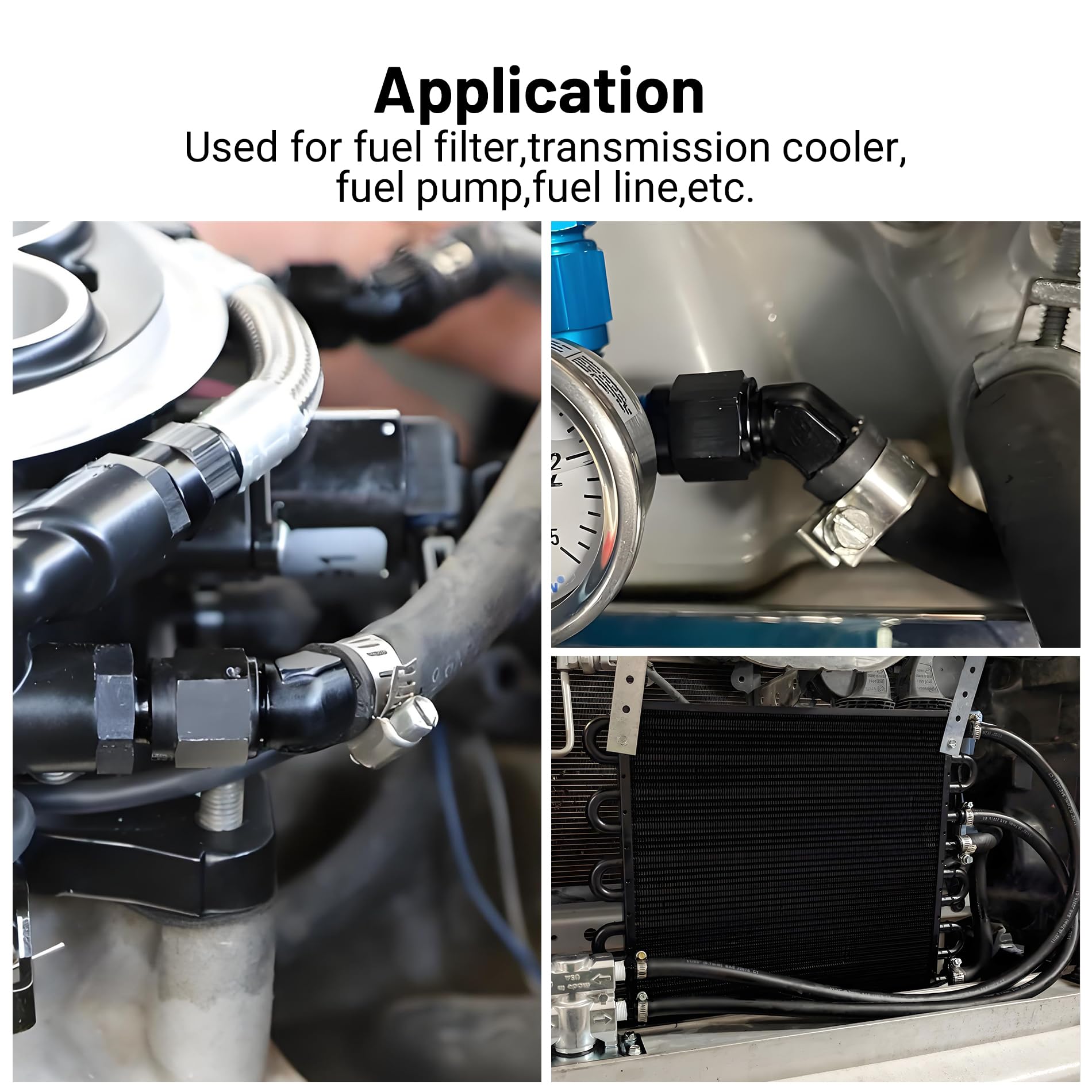 EVIL ENERGY installed in engine bay routing hose at 90°, reduces hose stress